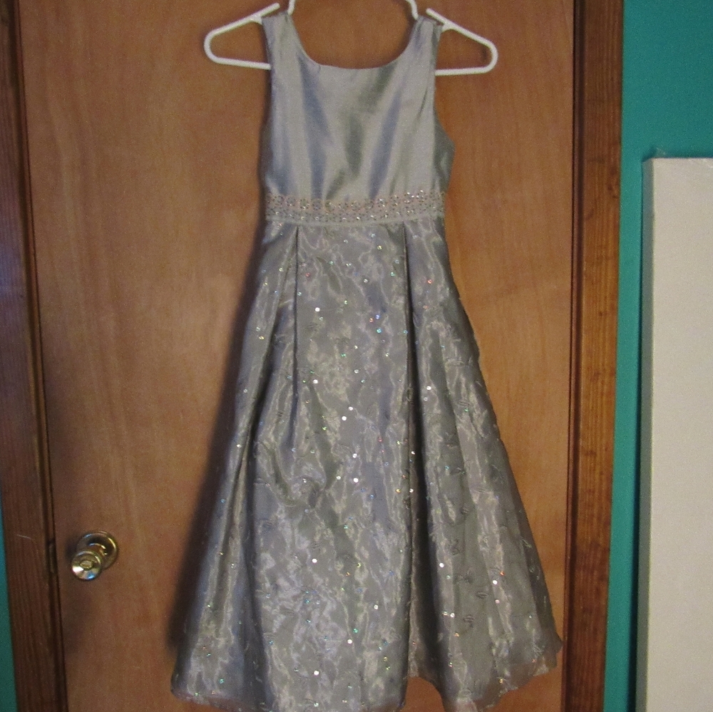 Gray girls sparkly dress